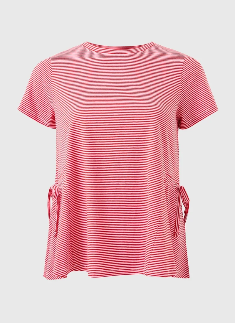 Matalan Red/White Red Stripe Tie Side T-Shirt for Women | Best Price UAE